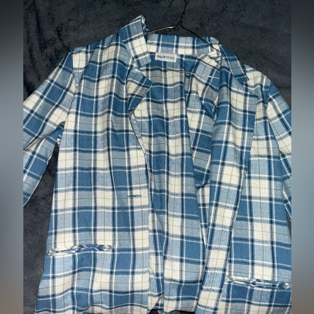 Blue plaid blazer